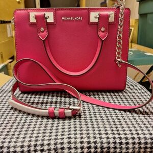 Michael Kors Quinn Ultra Pink Small Satchel Crossbody Bag